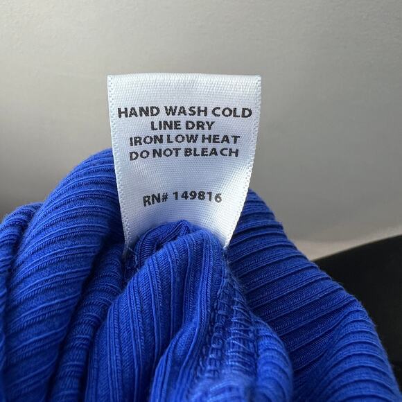 Fore Royal Blue Cutout Midi Dress Ribbed Plunge Neck Party/Cocktail Size X-Small - Picture 9 of 9